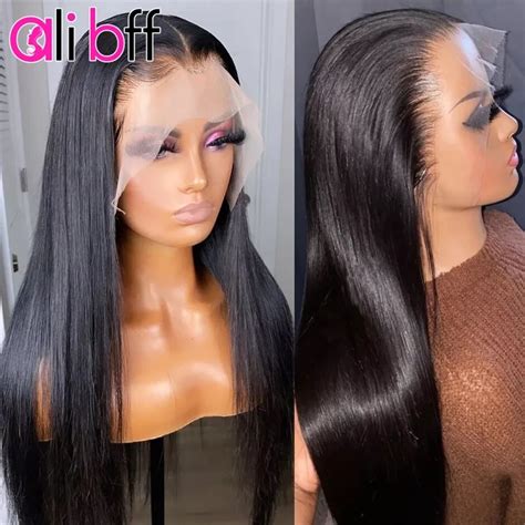 32inch Straight Lace Front Human Hair Wigs For Women 13x4 Hd Lace