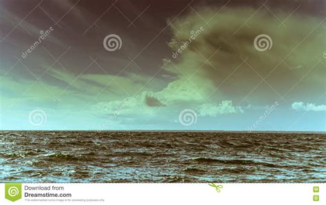 Beautiful Seascape Storm Sea Horizon And Sky Stock Image Image Of