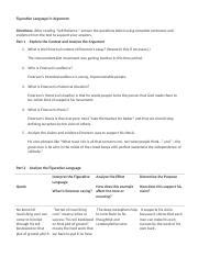 The plays of william shakespeare are a good place to start. 3.02 Assignment.doc - Figurative Language in Argument Directions After reading \u201cSelf ...