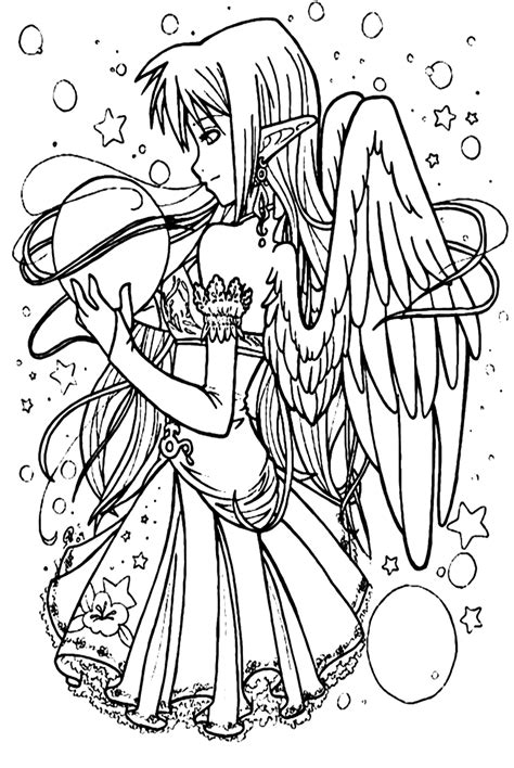 Long Hair Anime Girl Coloring Pages Coloring Pages For Kids And Adults
