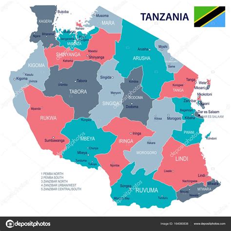 Tanzania Map And Flag Illustration Stock Vector Image By ©dikobrazik