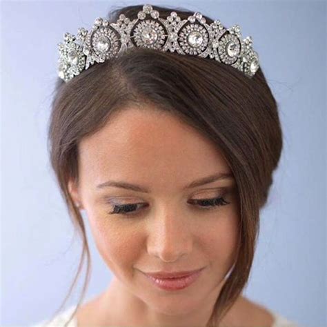 Silver Wedding Crown Royal Gold Bridal Tiara Crystal Etsy Uk Bridal