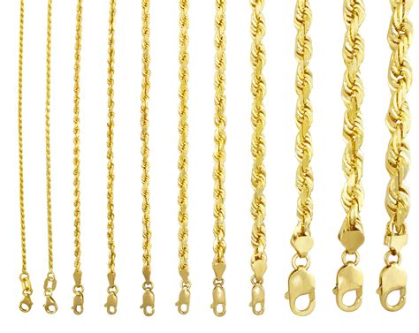 10k Yellow Gold 1mm 10mm Diamond Cut Solid Rope Chain Pendant Necklace