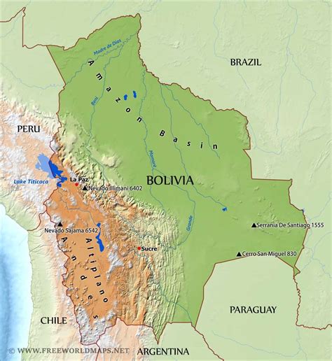 Argentina 832 km, brazil 3,400 km, chile 861 km. Esta es el mapa de la geographia en Bolivia. Hay muchas ...