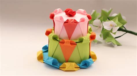 How To Make Birthday Cake Out Of Paper Paper Cake Tutorial Origami