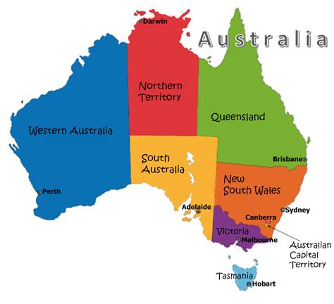map of australia with states cities and towns map gambaran
