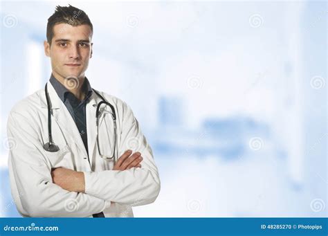 Portrait Of Smiling Male Doctor Stock Photo Image Of Caucasian Happy