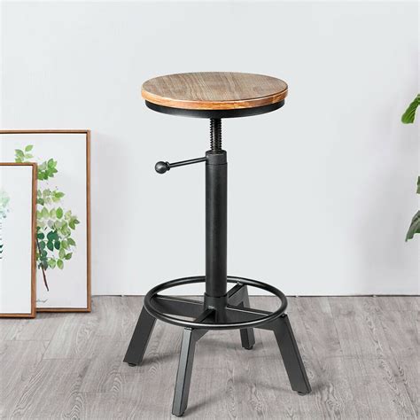 Industrial Swivel Wooden Seat Height Adjustable Bar Stool ... Now for the final step, match the style of the bar stool with your decor.