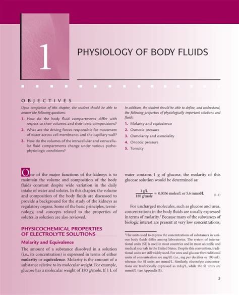 Physiology Of Body Fluids Elsevier Advantage
