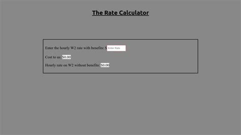 Hourly Rate Calculator With Angularjs
