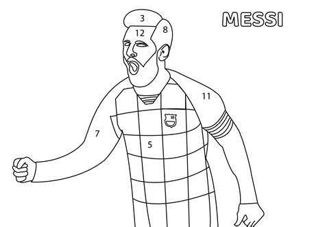 Colorear Por Números A Lionel Messi Para Colorear Imprimir E Dibujar