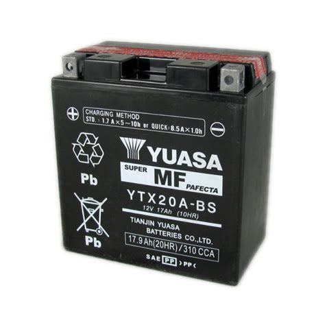 6 9/16 x 5 x 6 7/8 c.c.a.: Yuasa Motorcycle Battery YTX20A-BS 12V 17A From County ...
