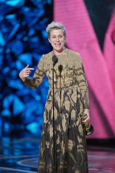 A fan account of the formidable frances mcdormand, which has achieved the triple crown of acting 👑: Frances McDormand's "Inclusion Rider" at the 2018 Oscars