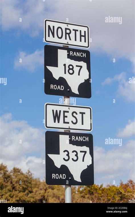 Texas Highway Sign In Usa Stock Photo Alamy