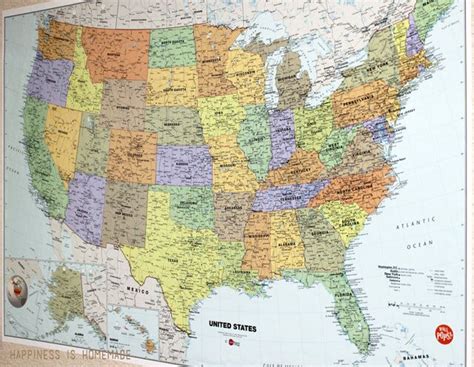 Laminated Usa Map Dry Erase Also World Map From Oriental Trading Co