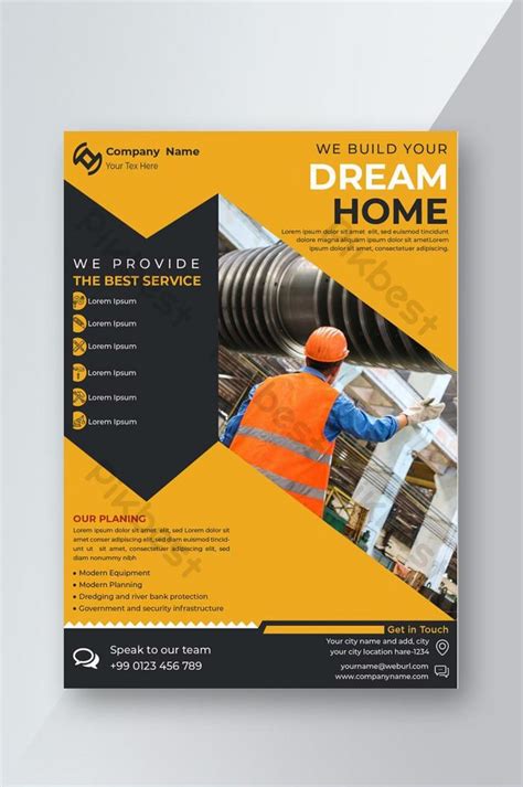 Home,Building or Construction Flyer vector Template. Construction