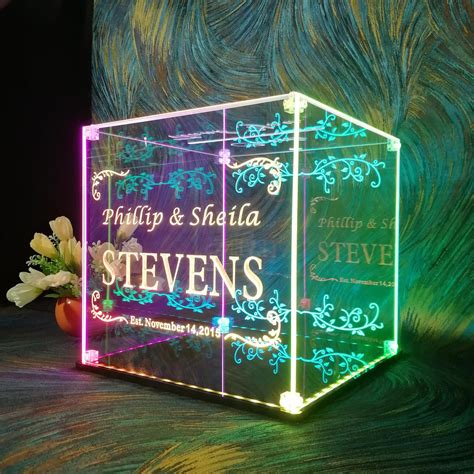 Personalized Wedding Card Led Lighting Box Wedding Envelope Box Wedd