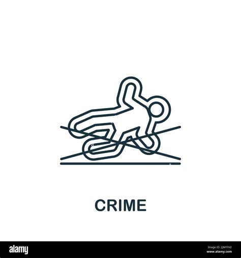 Crime Icon Monochrome Simple Line Crime Icon For Templates Web Design