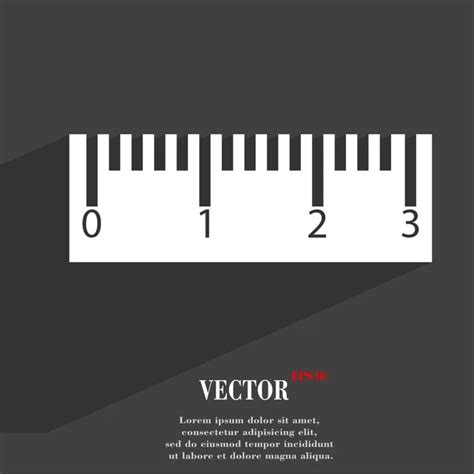 Ruler Icon Symbol Flat Modern Web Design With Long Shadow And Space For