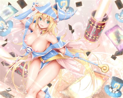 Calcio Dark Magician Girl Yu Gi Oh Commentary Request Highres Girl D Arm Guards Arm