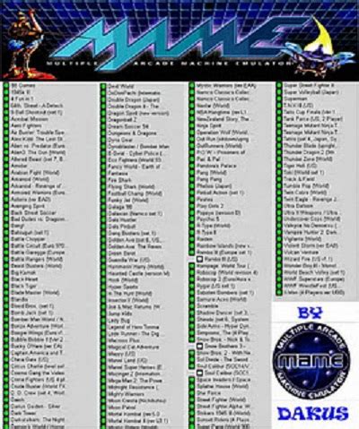 An arcade simulator supporting a plethora of roms. Repack & Rip Games : Mame 32 + Best Games Roms 600 MB