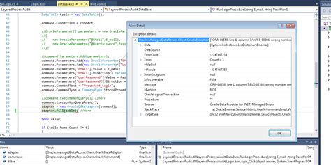 C Asp Net I Cant Fill The Datatable Or My Procedure Oracle Hot Sex