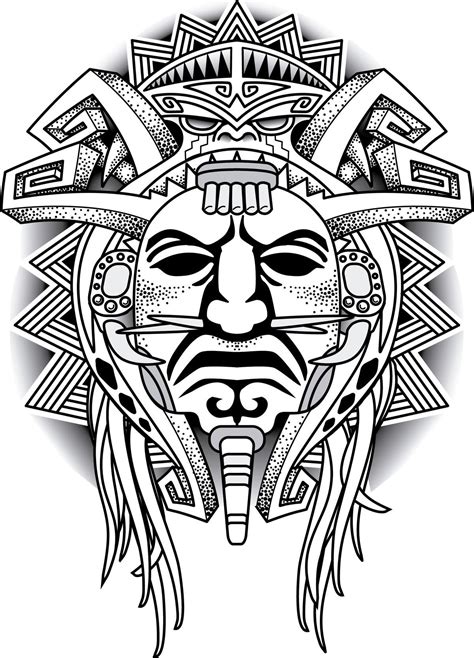 Illustrators cartoon drawings illustration sketches illustration painting illustration art drawings drawings comic illustration art. Warrior Tribal Mask Vector illustration | Aztec tattoo ...