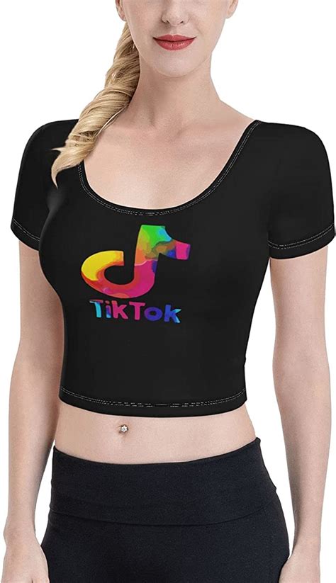 Tik Tok T Shirts Tops Womens Yoga Workout Short Sleeves Running