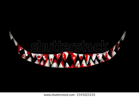 Mad Wide Bloody Smile Many Teeth Stock Illustration 1541025233