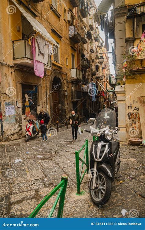The Old Ancient District Of Naples Quartieri Spagnoli Slums Old