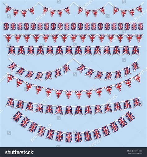 Union Jack Flag Bunting Banners Stock Vector Royalty Free 103074089