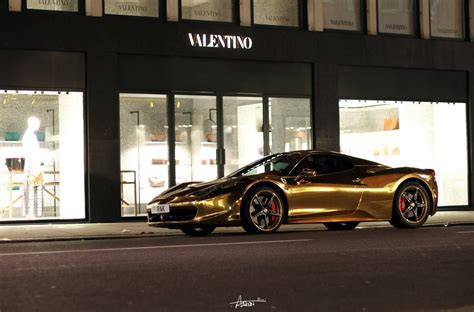 Photo Of The Day Gold Chrome Ferrari 458 Spider In London Gtspirit