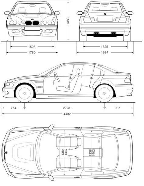 Bmw E46 Car Blueprint Disegni Di Automobili Bmw Automobile