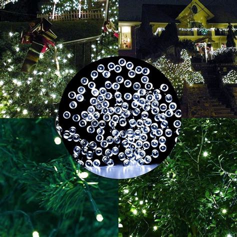 qedertek solar christmas lights patio decorative lights 39ft 100 led outdoor waterproof fairy