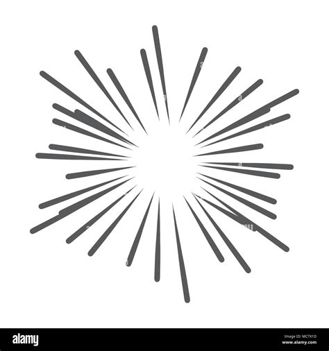 Vintage Sunburst Vector Icon Sun Sketch Burst Doodle Illustration