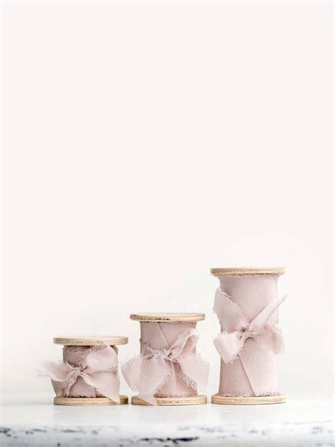 Dyed silk ribbon for wedding bouquets. Silk Ribbon Blush Pink Plant Dyed / Wedding Bouquet Ribbon ...