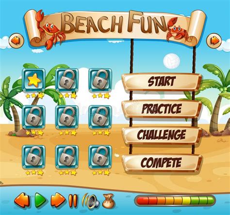Game Template Beach Summer Stock Illustrations 2132 Game Template