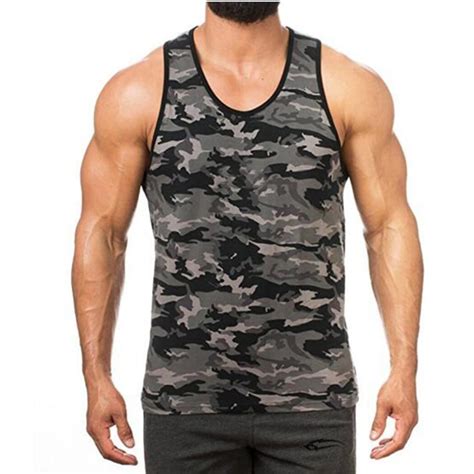 Summer Camouflage Men Cotton Tank Top Bodybuilding Fitness