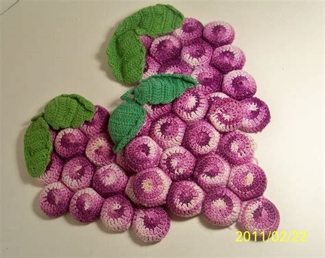 Grape Bottle Cap Hot Pad Trivets Vintage Crocheted Etsy