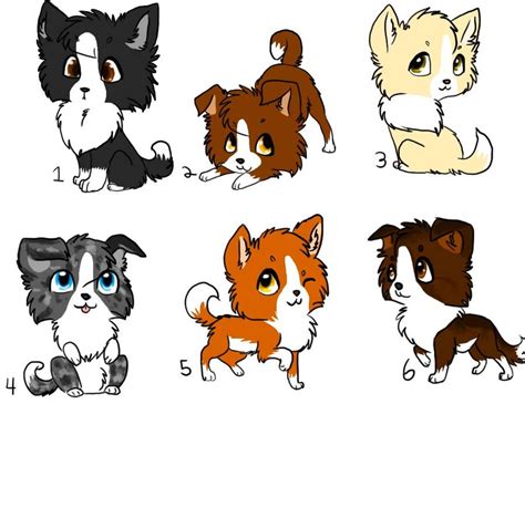 Chibi Border Collie Draw To Adopts Open By Frostedcanid On Deviantart