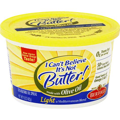 I Can T Believe It S Not Butter Light W Olive Oil Spread Oz Plastic Tub Sustitutos De