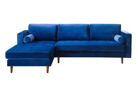 Como Navy Blue Velvet Sectional Laf By Tov Furniture