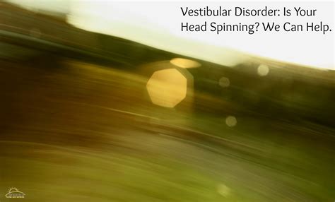Vestibular Disorder Is Your Head Spinning We Can Help