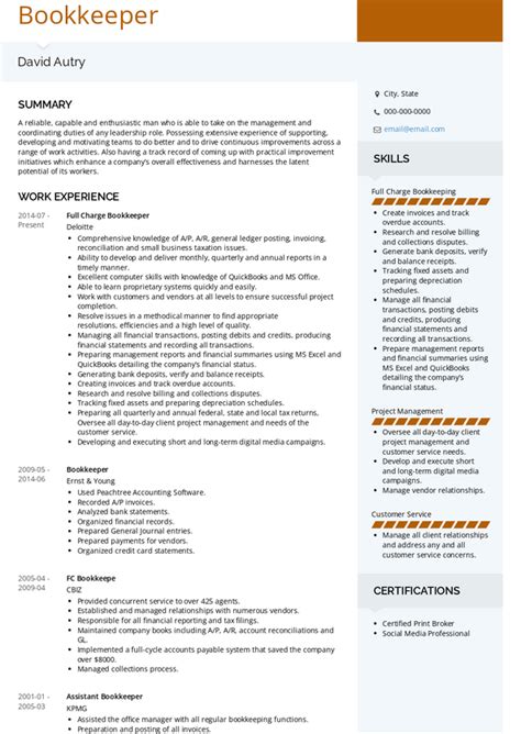 Hrs Love These 3 Bookkeeper Resume Examples And Templates