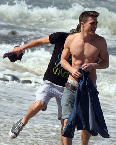 Colton Haynes Shirtless At The Beach Mysite