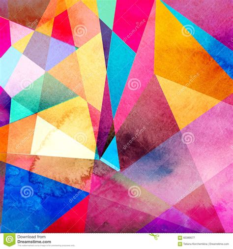 Abstract Watercolor Geometric Background Stock Image Image Of Bright