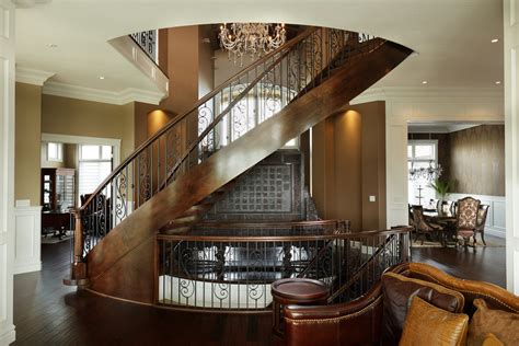 Elegant Maple Curve Traditional Staircase Edmonton By