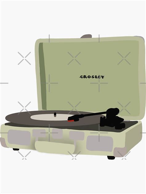 Sage Green Crosley Record Player Sticker For Sale By Mckinleyc