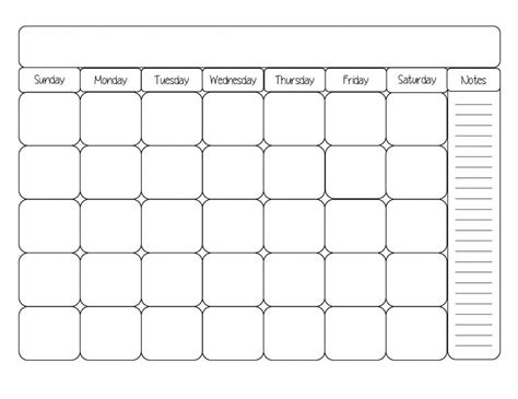 Printable Calendar Template Black And White Simply Sweet Days