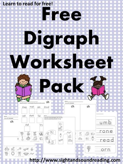 5 Free Digraph Worksheets Easy Download Mrs Karle S Sight And Sound Reading Free